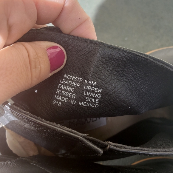 STEVE MADDEN Nonstp Black Leather Sandals 8.5 - Picture 6 of 9